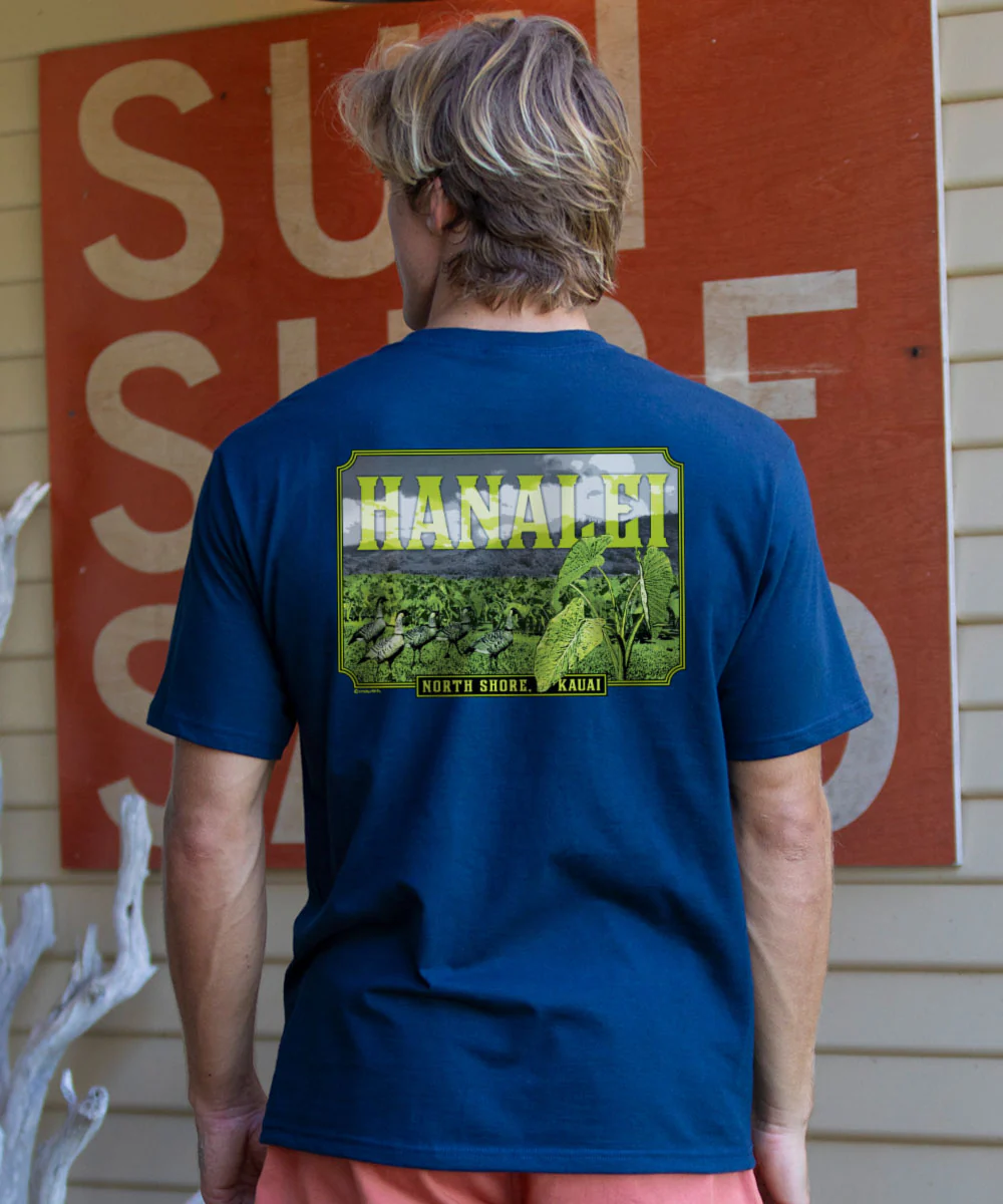 Hanalei Taro - Navy Short Sleeve Crewneck T-Shirt - Image 2