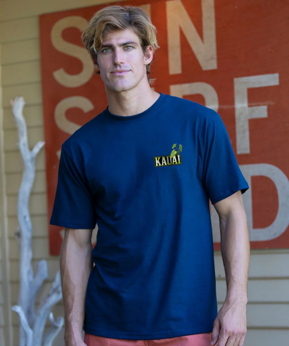 Hanalei Taro - Navy Short Sleeve Crewneck T-Shirt - Image 3