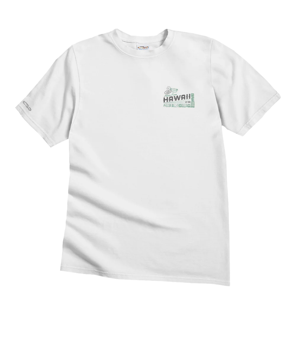 Hawaii Vintage - White Short Sleeve Crewneck T-Shirt - Image 4