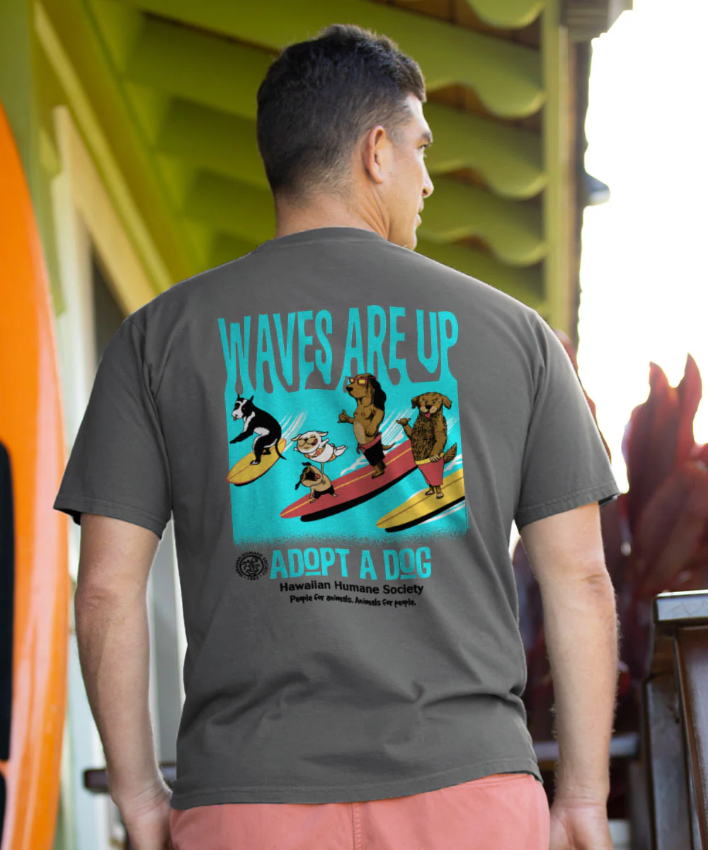 Hawaiian Humane Society Waves Are Up - Crater Dyed® Short Sleeve Crewneck T-Shirt - Image 3
