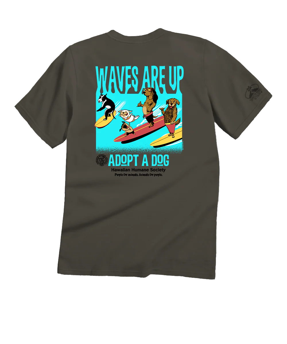Hawaiian Humane Society Waves Are Up - Crater Dyed® Short Sleeve Crewneck T-Shirt - Image 4