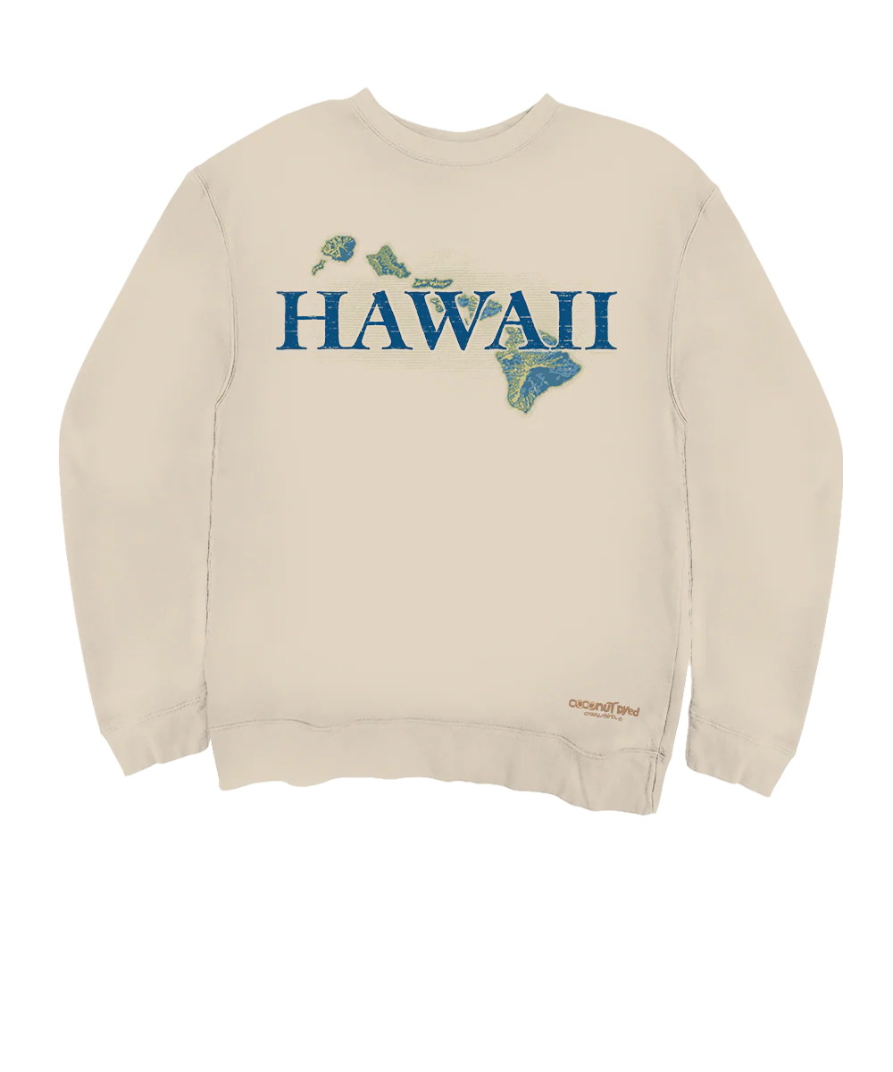 Hawaiian Islands - Coconut Dyed Long Sleeve Sweatshirt