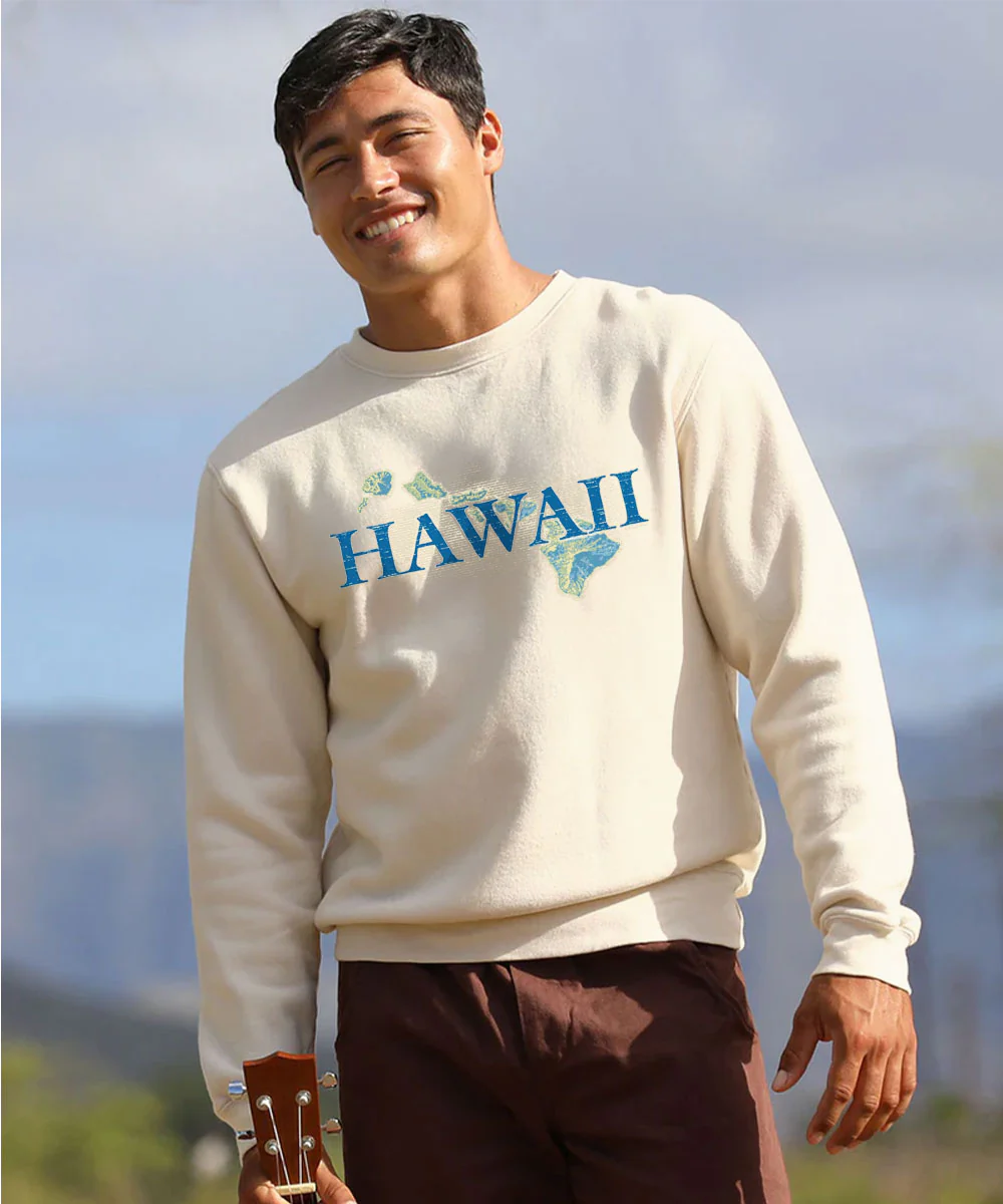 Hawaiian Islands - Coconut Dyed Long Sleeve Sweatshirt - Image 2