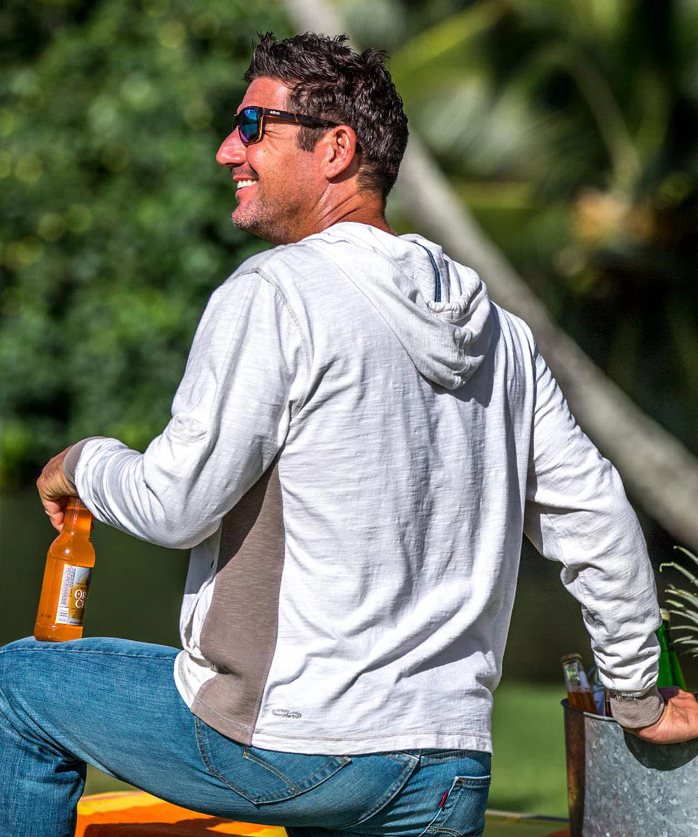 He'e Nalu Elima - Natural/Gray Long Sleeve Longboard Hooded Tee - Image 3