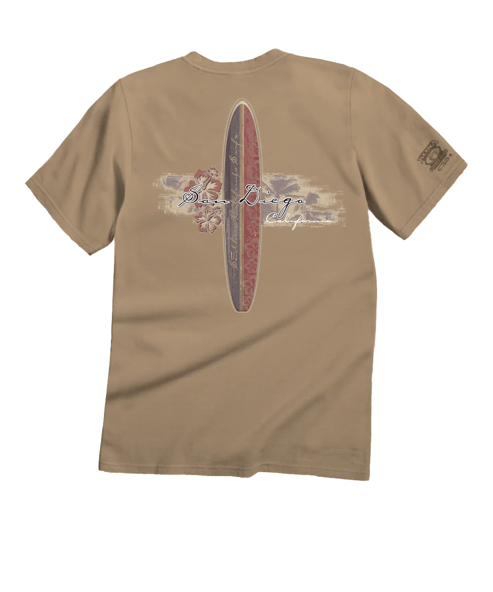 Hibiscus Surf - Kona Coffee Dyed Short Sleeve Crewneck T-Shirt