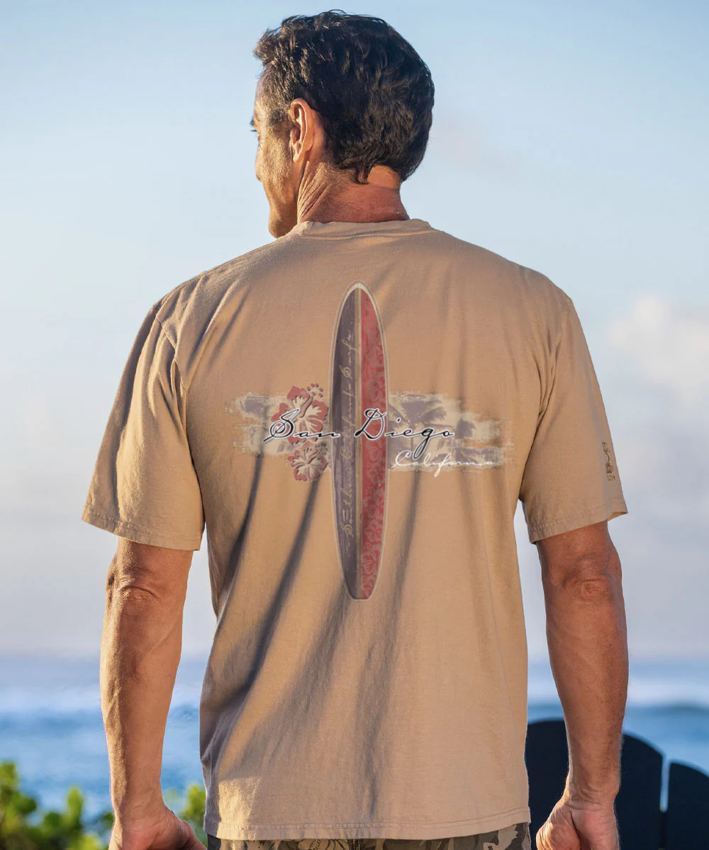 Hibiscus Surf - Kona Coffee Dyed Short Sleeve Crewneck T-Shirt - Image 2