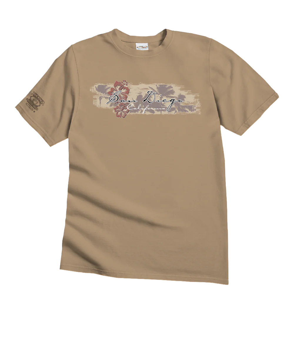 Hibiscus Surf - Kona Coffee Dyed Short Sleeve Crewneck T-Shirt - Image 4