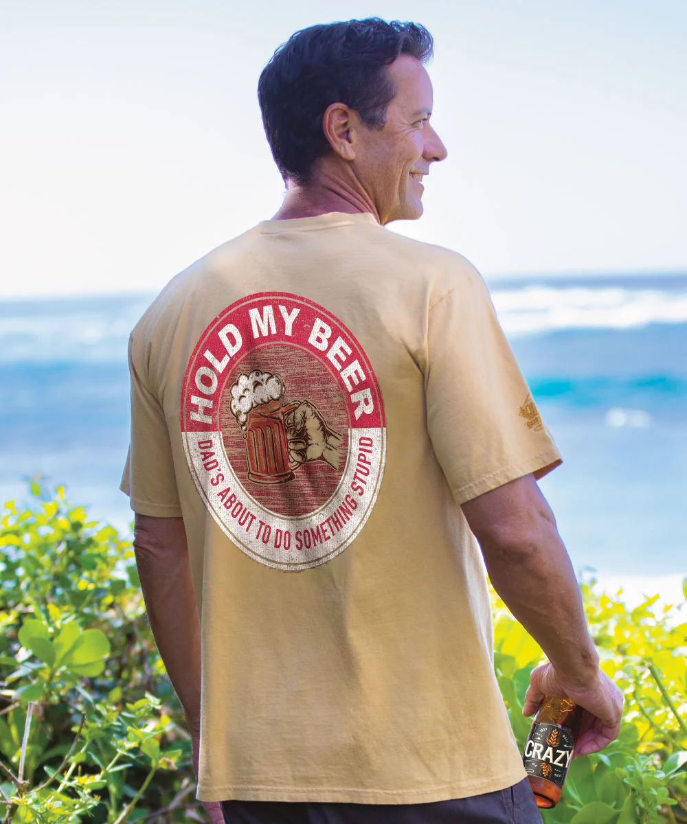 Hold My Beer - Beer Dyed Short Sleeve Crewneck T-Shirt - Image 2
