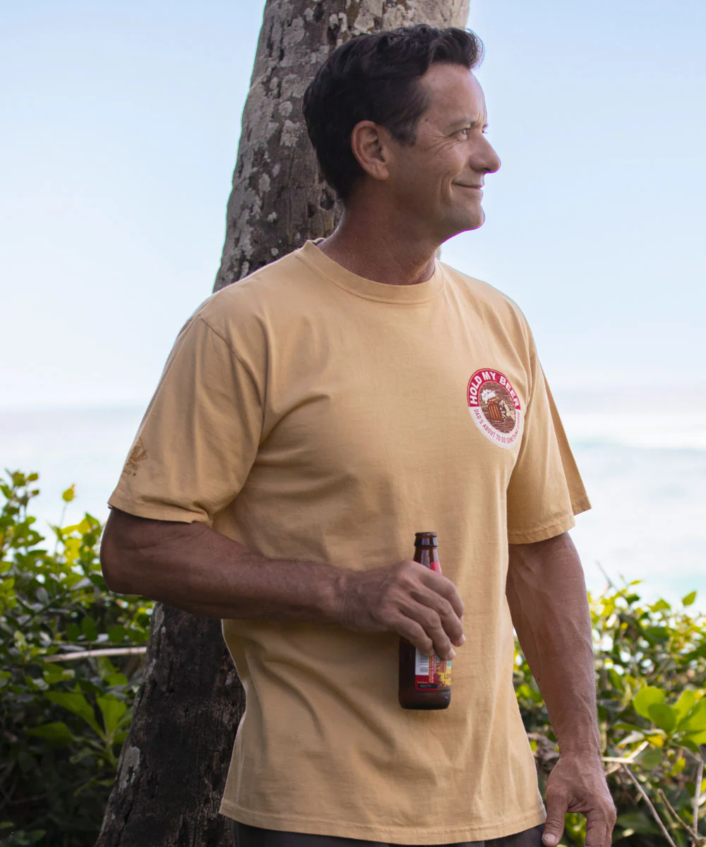 Hold My Beer - Beer Dyed Short Sleeve Crewneck T-Shirt - Image 3