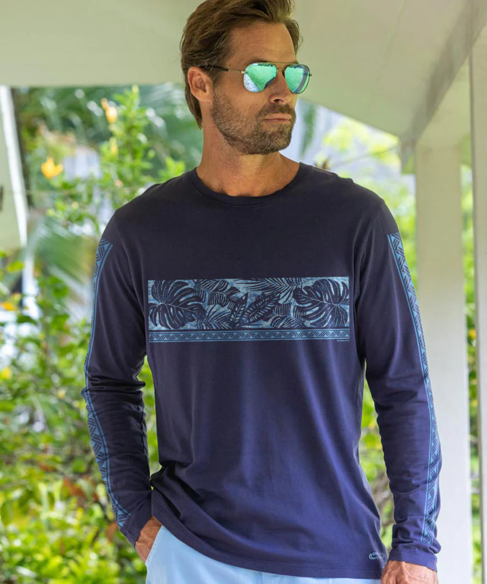 Holo Holo Band - Indigo Long Sleeve Pima T-Shirt - Image 2