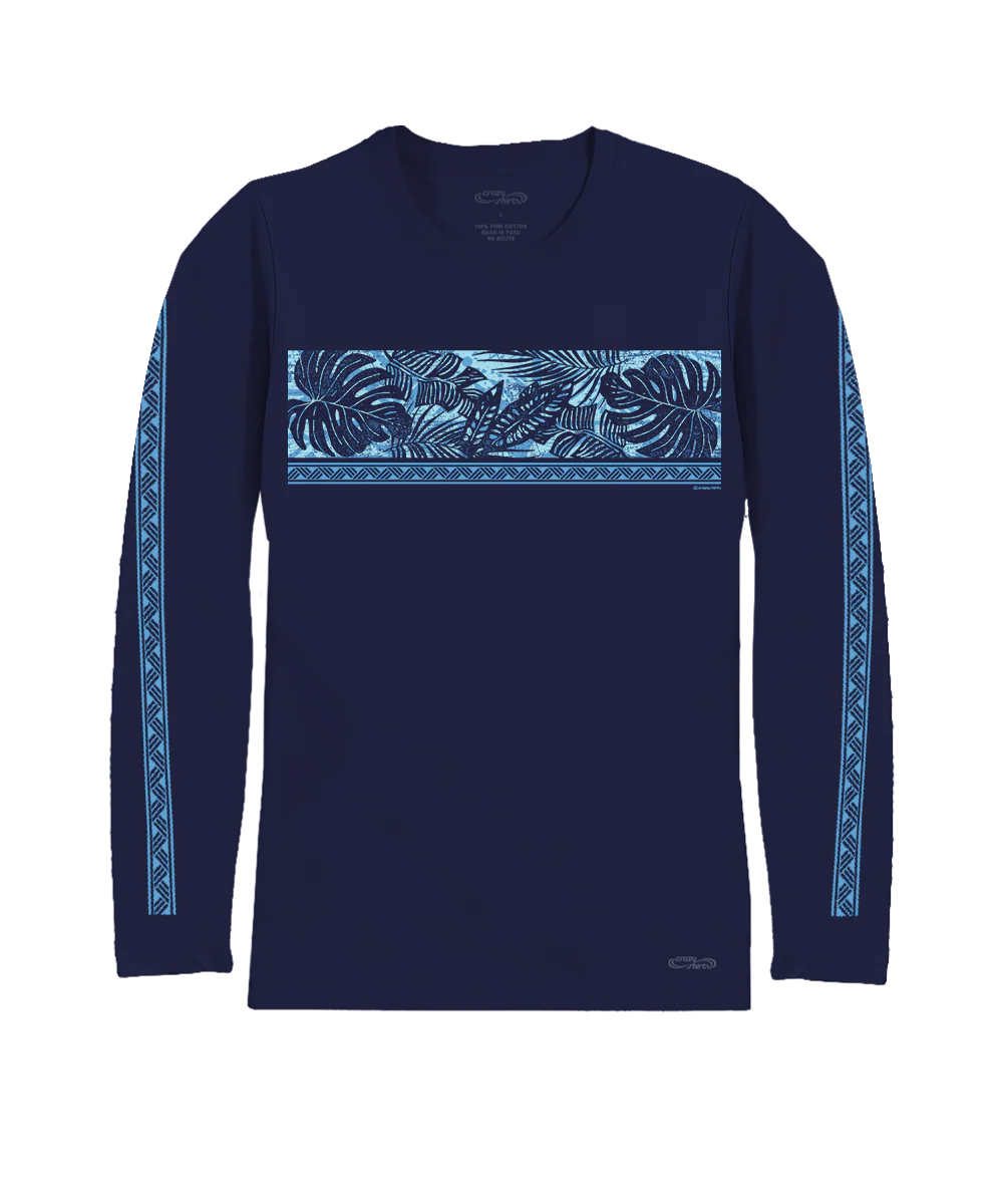Holo Holo Band - Indigo Long Sleeve Pima T-Shirt - Image 4
