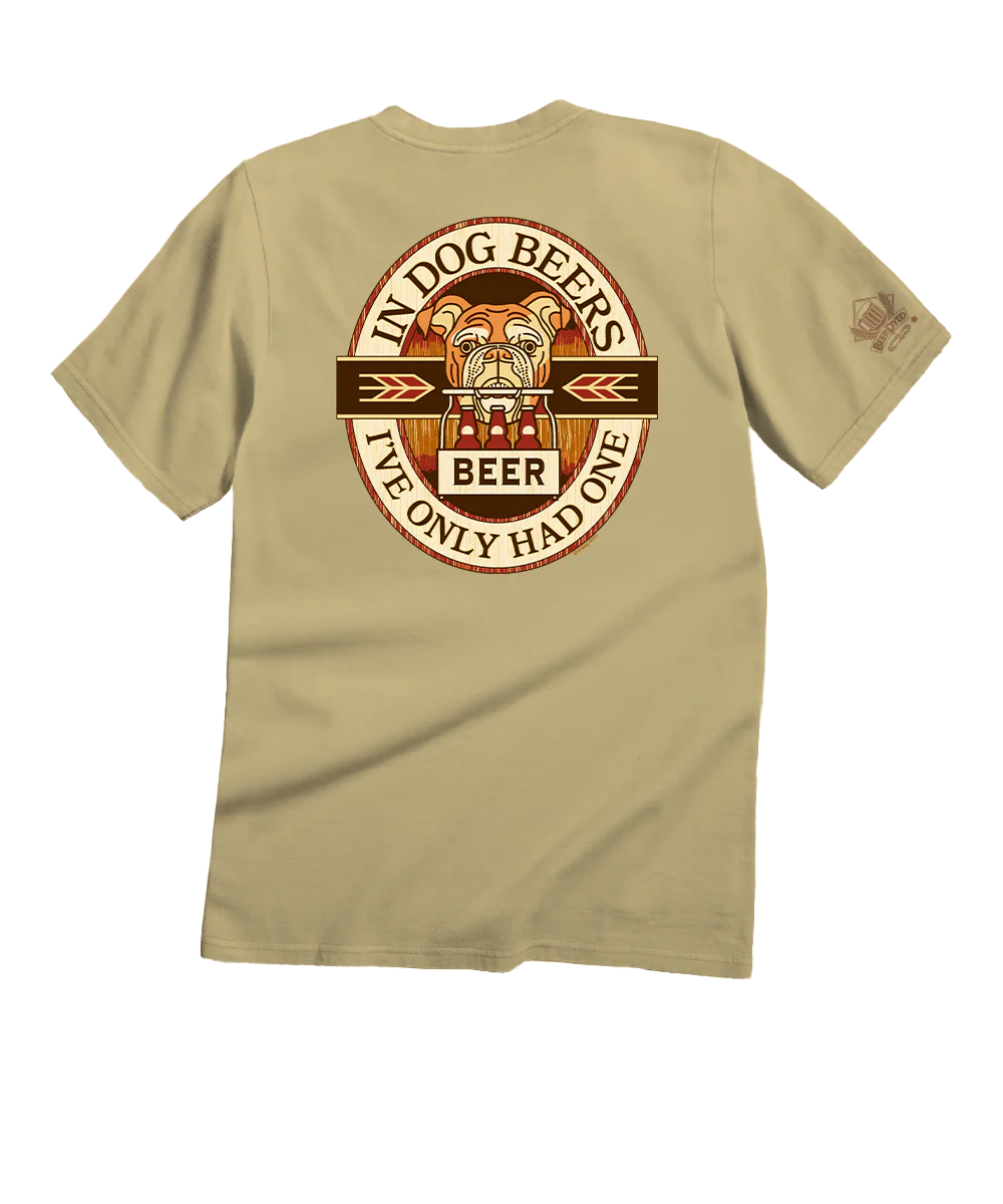 In Dog Beers - Beer Dyed Short Sleeve Crewneck T-Shirt