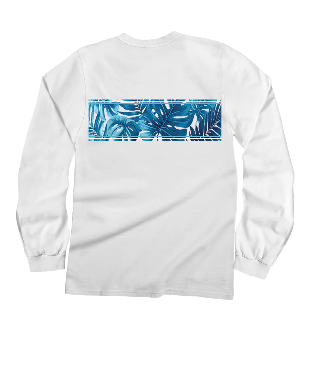 Island Foliage Band - White Long Sleeve Crewneck T-Shirt - Image 4