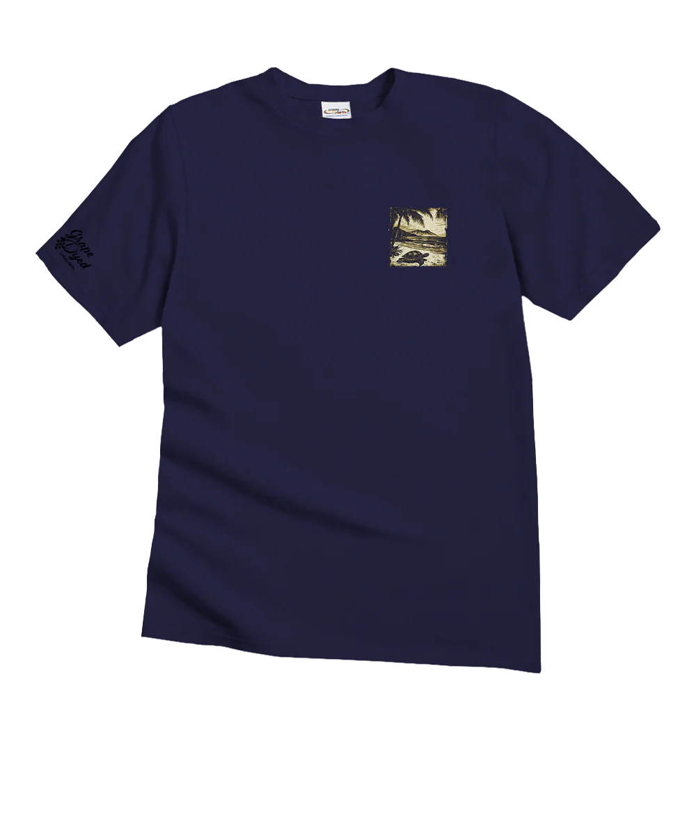 Island Retro Honu Scenic - Grape Dyed Short Sleeve Crewneck T-Shirt - Image 4