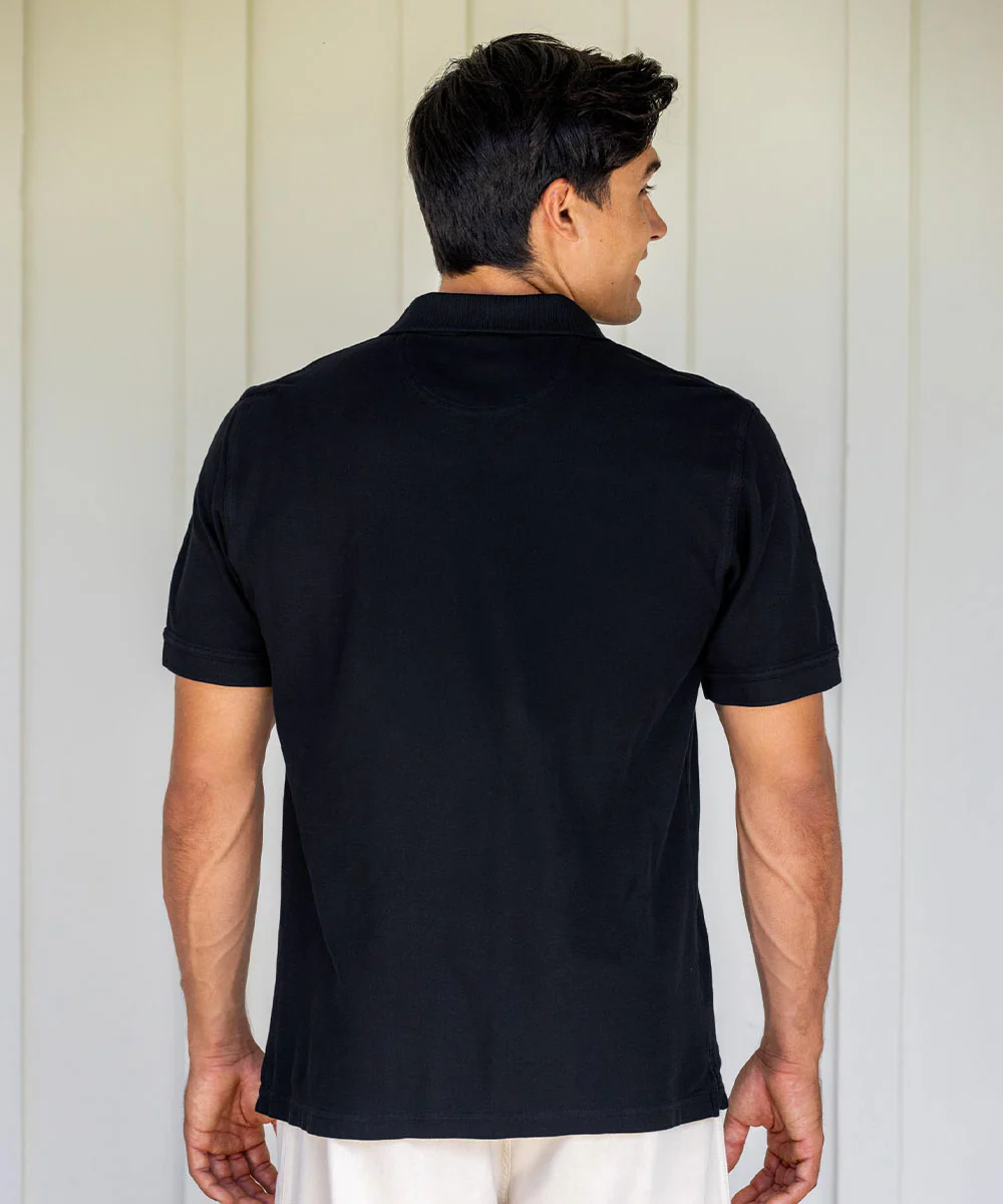 Iwa Flight - Black Short Sleeve Oceanfront Polo Shirt - Image 3
