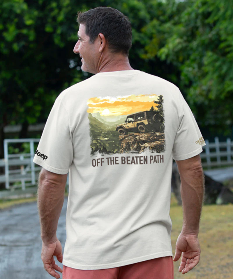 Jeep Beaten Path - Coconut Dyed Short Sleeve Crewneck T-Shirt - Image 2