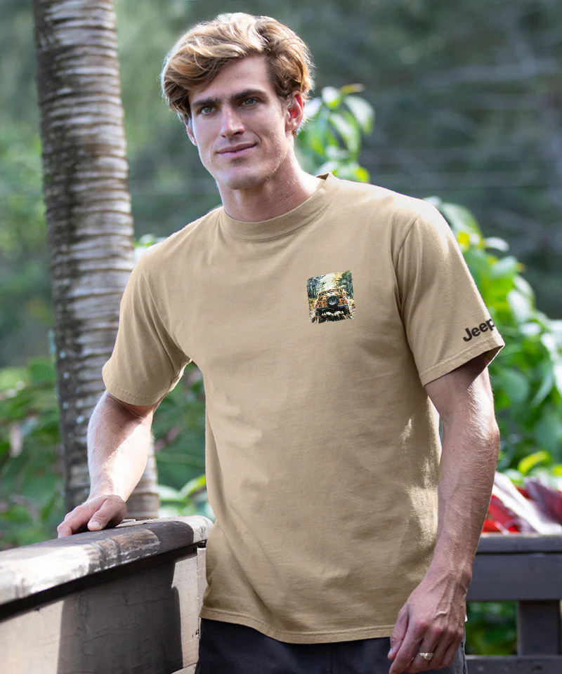 Jeep I'll Follow - Kona Coffee Dyed Short Sleeve Crewneck T-Shirt - Image 3