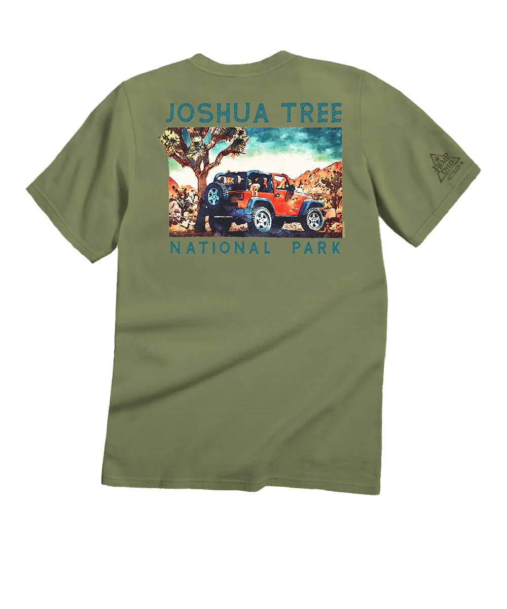 Jeep® Joshua Tree Scenic - Hemp Dyed Short Sleeve Crewneck T-Shirt