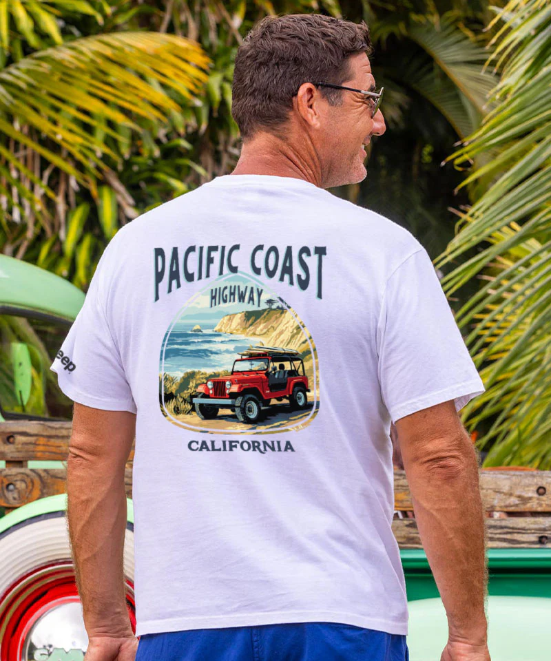 Jeep Pacific Coast Highway - White Short Sleeve Crewneck T-Shirt - Image 2