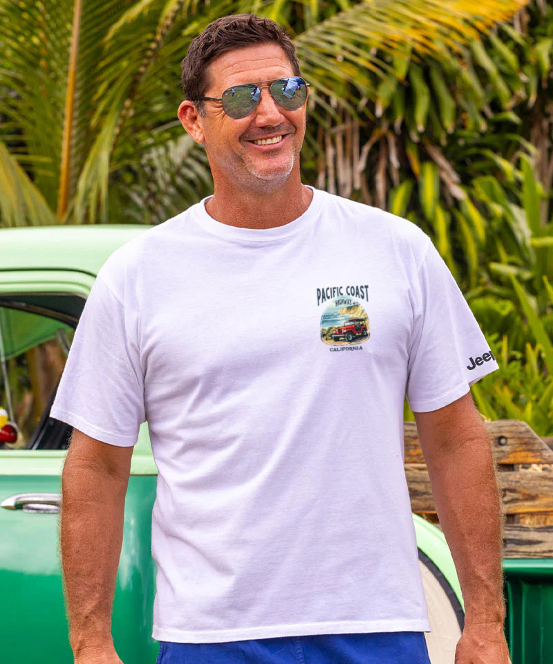 Jeep Pacific Coast Highway - White Short Sleeve Crewneck T-Shirt - Image 3
