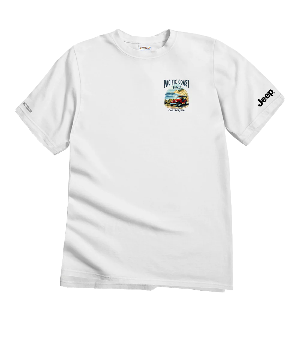 Jeep Pacific Coast Highway - White Short Sleeve Crewneck T-Shirt - Image 4