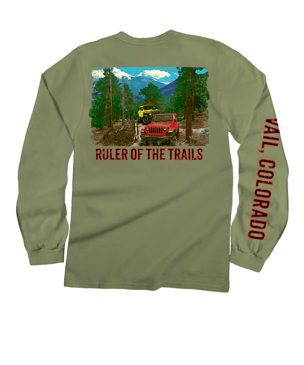 Jeep® Rubicons Trail - Hemp Dyed Long Sleeve Crewneck T-Shirt
