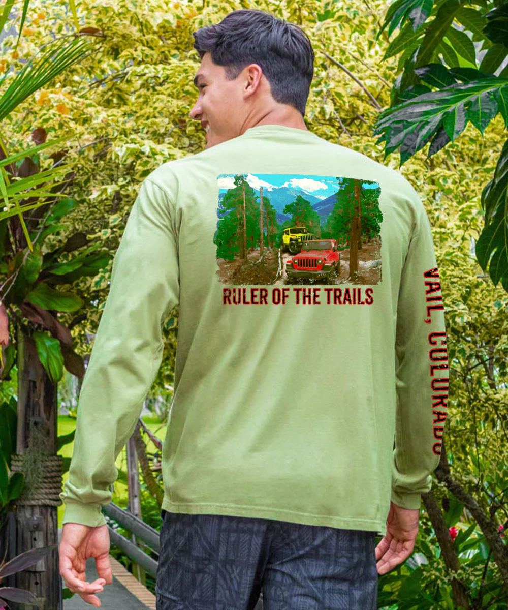 Jeep® Rubicons Trail - Hemp Dyed Long Sleeve Crewneck T-Shirt - Image 2