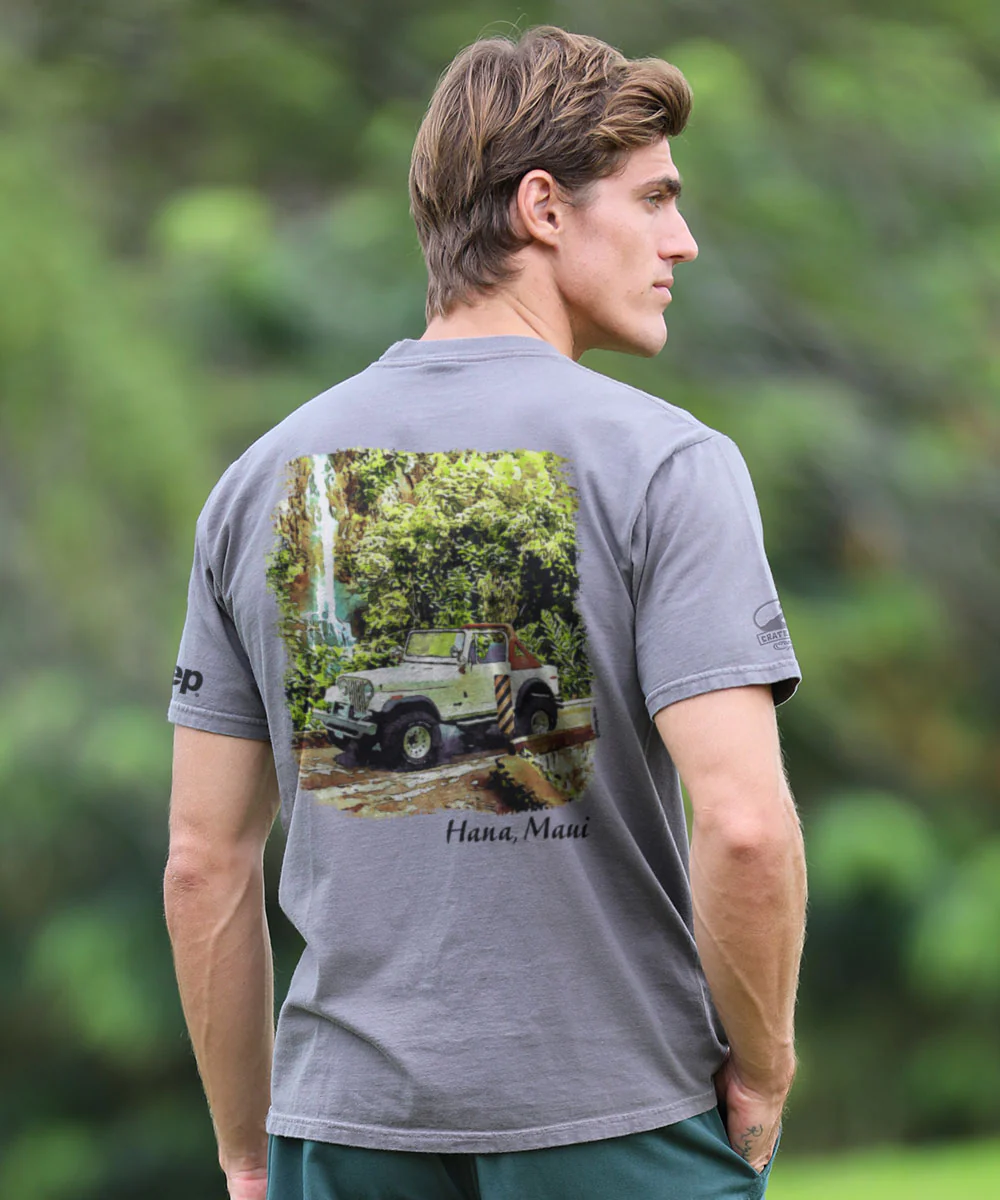 Jeep Waterfall - Crater Dyed® Short Sleeve Crewneck T-Shirt - Image 2