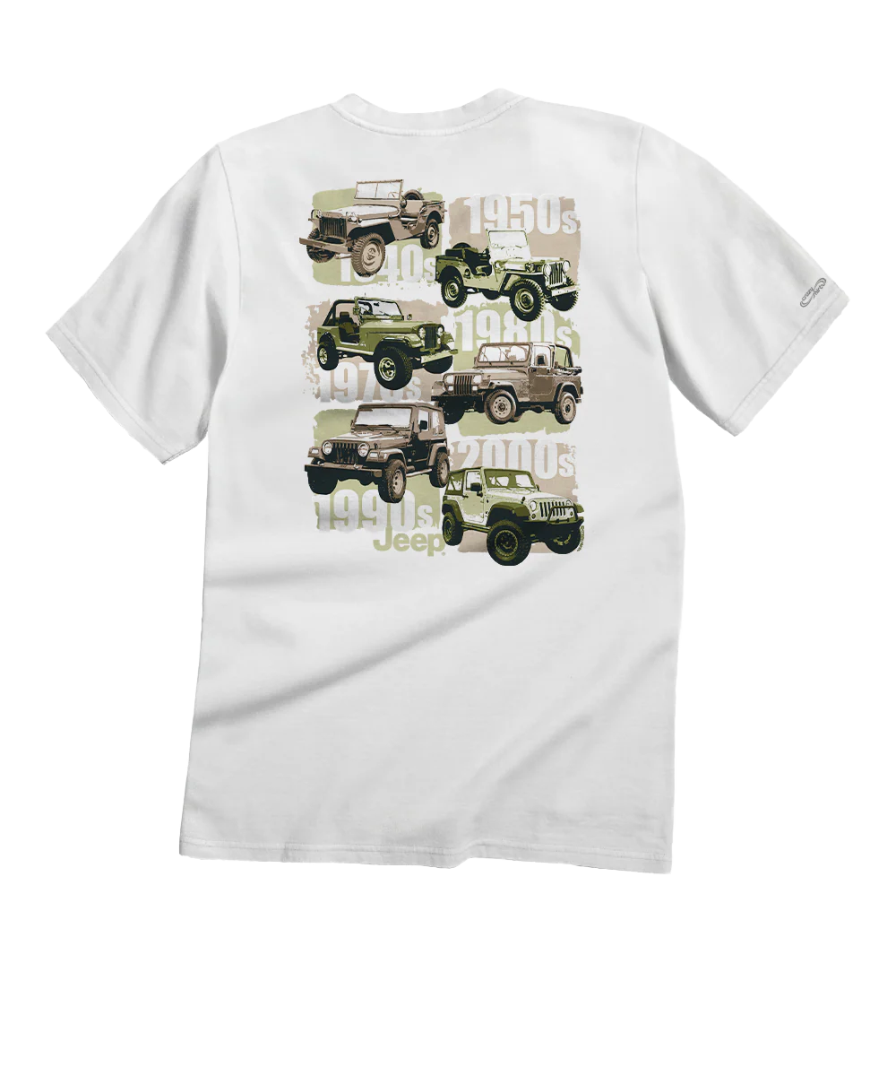 Jeep® Wrangler Evolution - White Short Sleeve Crewneck T-Shirt