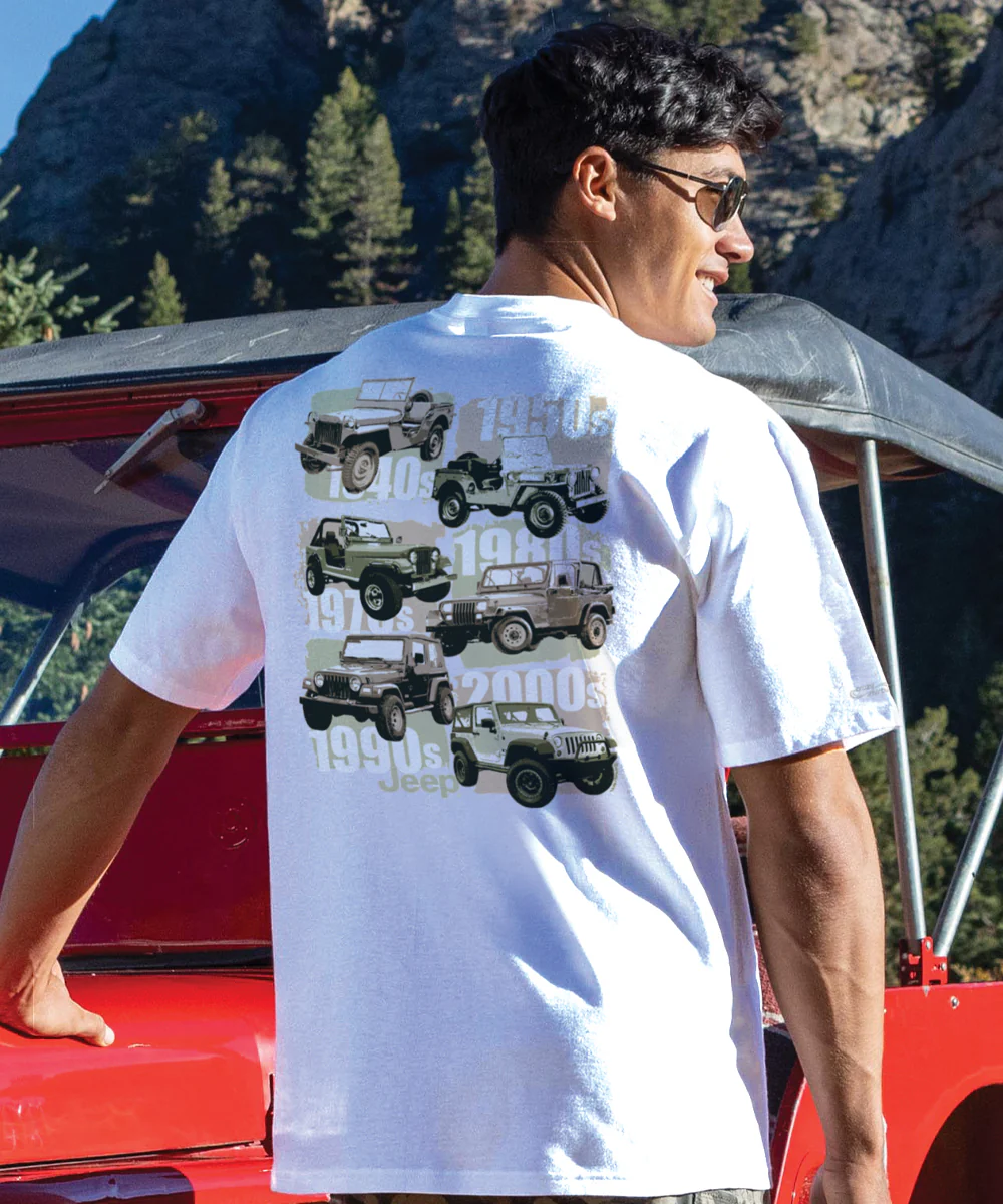 Jeep® Wrangler Evolution - White Short Sleeve Crewneck T-Shirt - Image 2