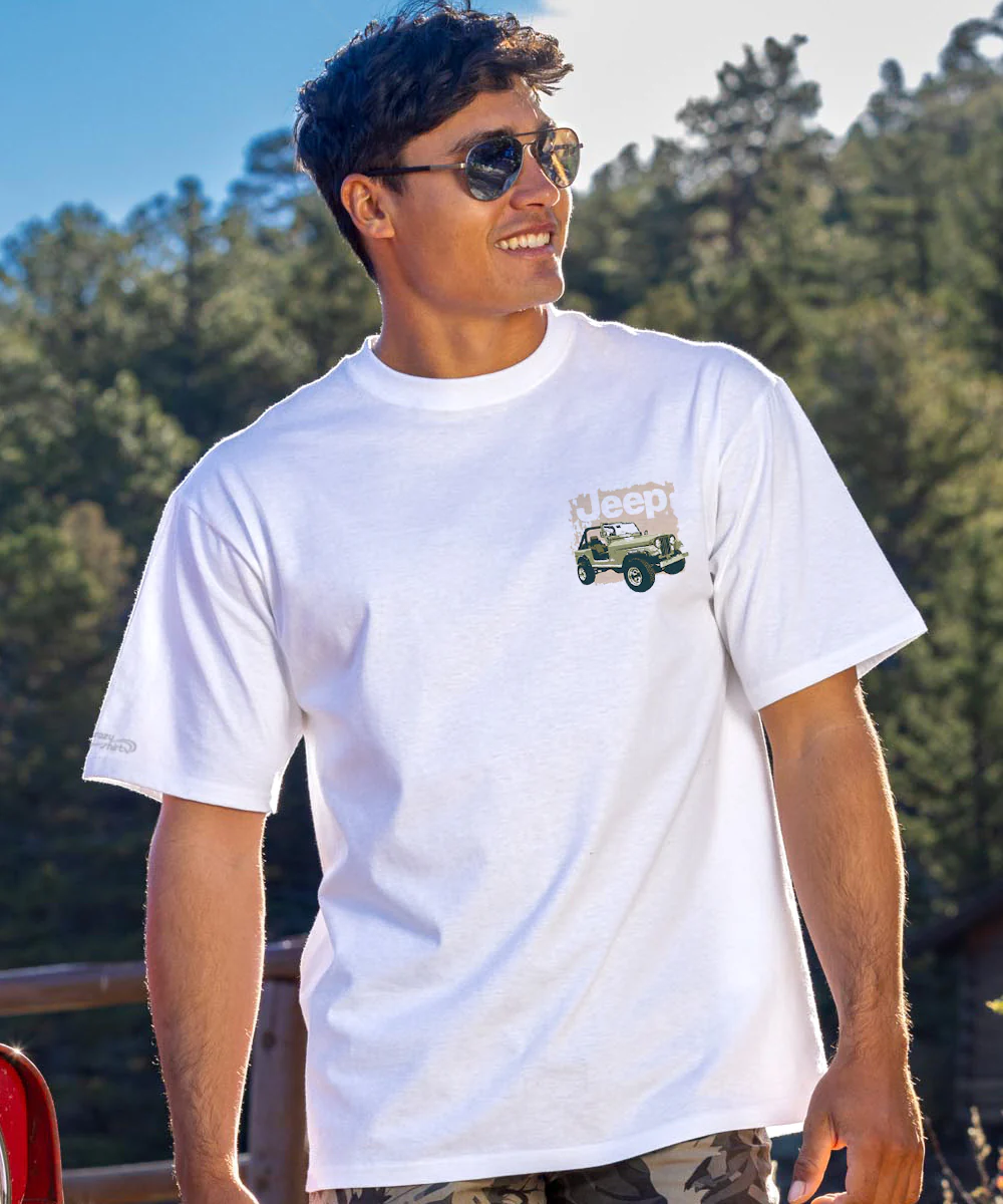 Jeep® Wrangler Evolution - White Short Sleeve Crewneck T-Shirt - Image 3