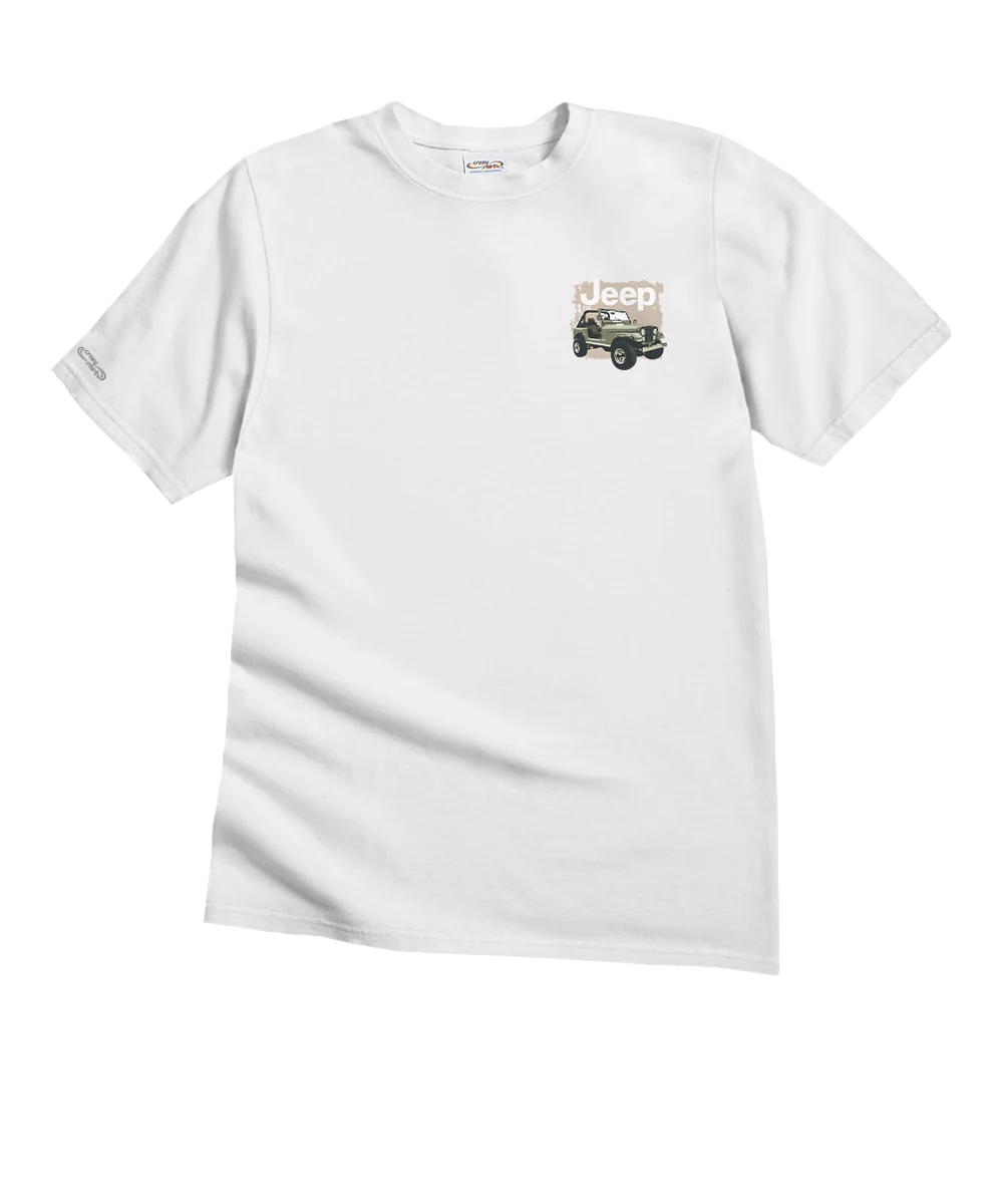 Jeep® Wrangler Evolution - White Short Sleeve Crewneck T-Shirt - Image 4