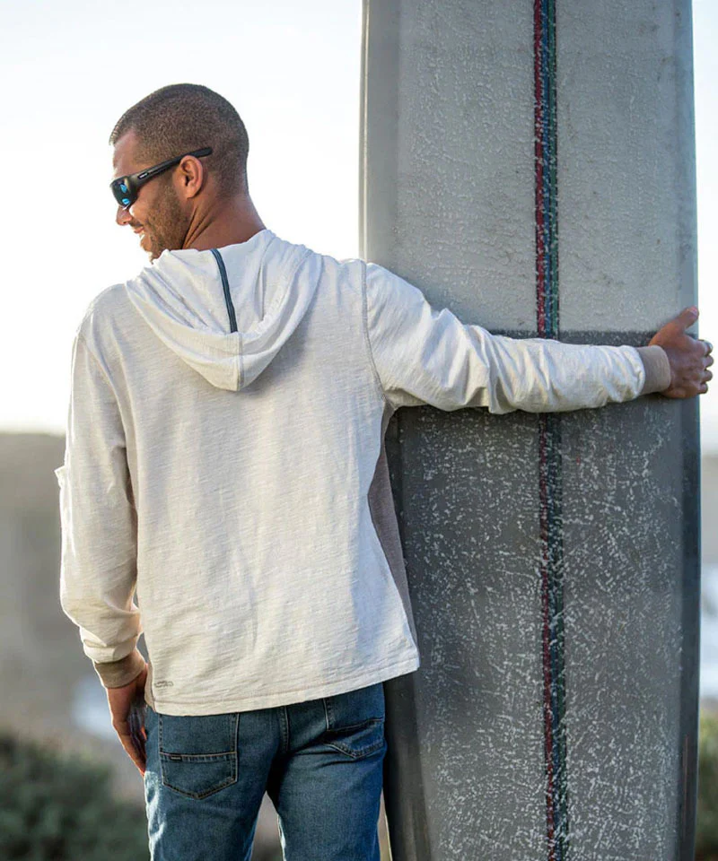 Joshua Nightfall - Natural/Gray Long Sleeve Longboard Hooded Tee - Image 3