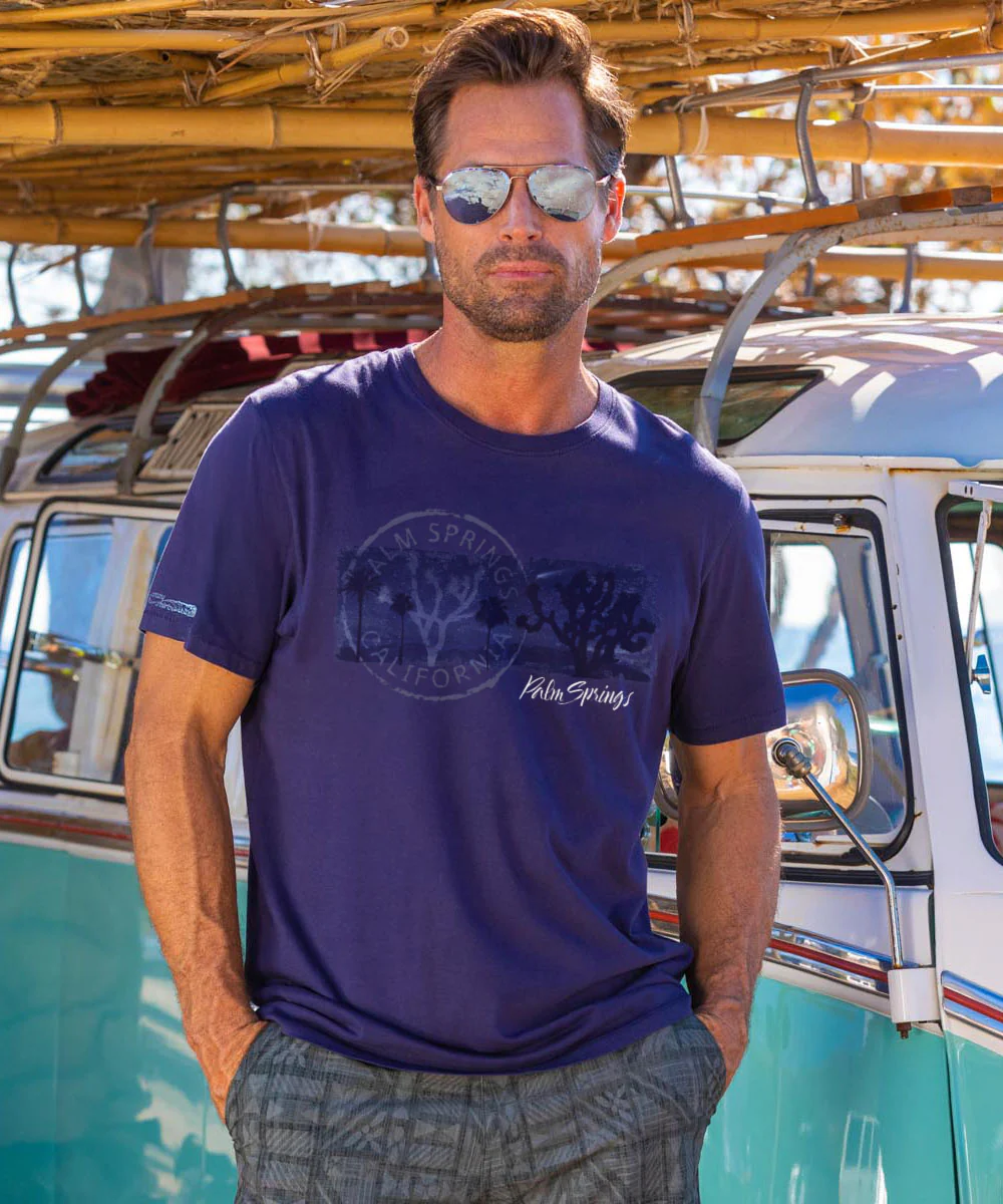 Joshua Stars - Indigo Short Sleeve Pima T-Shirt - Image 2
