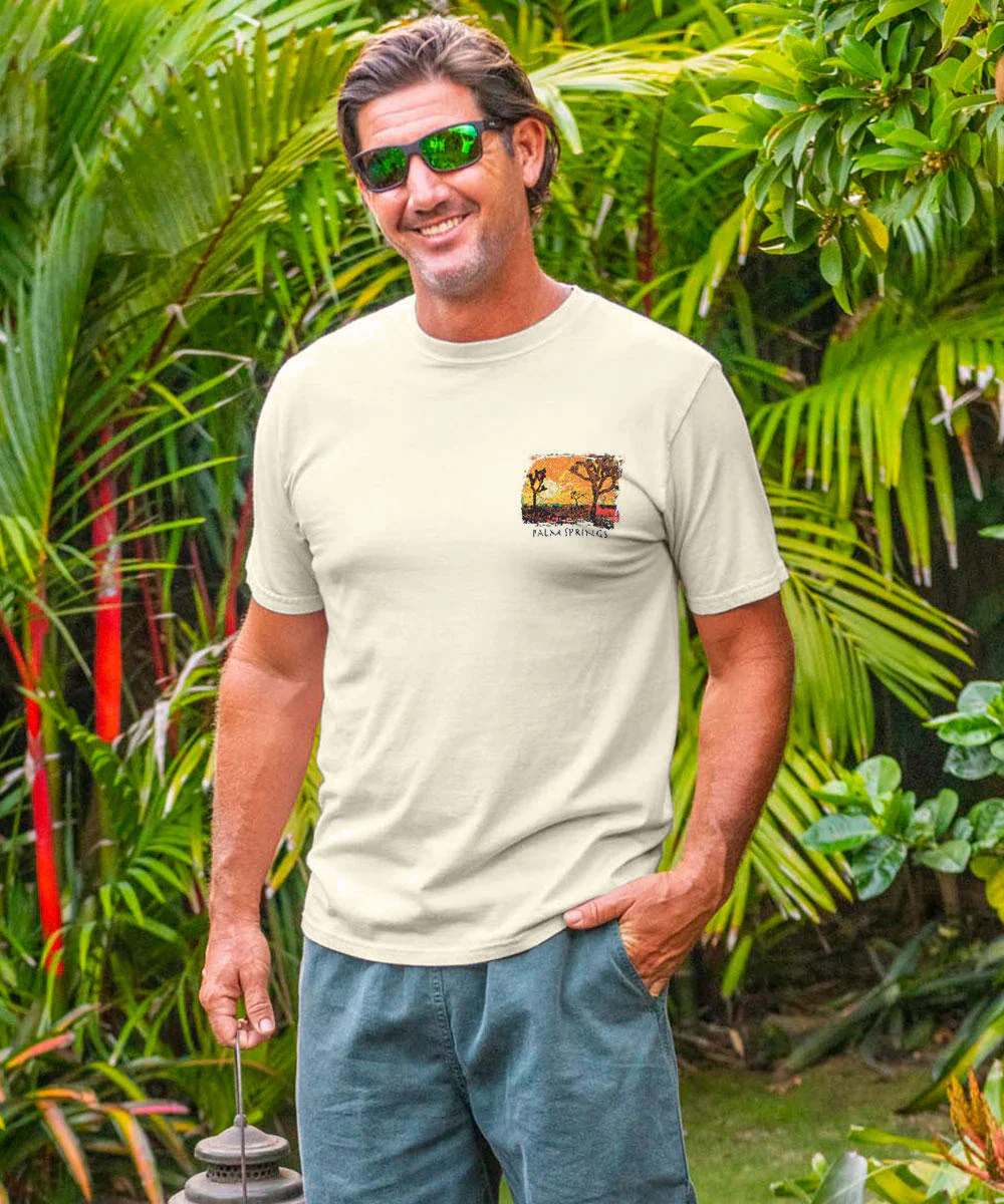 Joshua Tree Sun - Coconut Dyed Short Sleeve Crewneck T-Shirt - Image 3