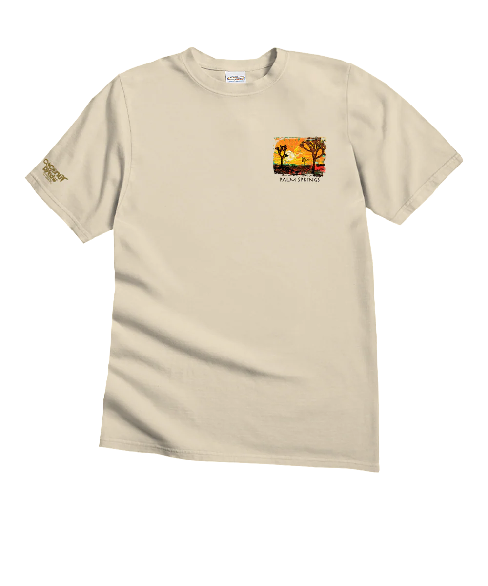 Joshua Tree Sun - Coconut Dyed Short Sleeve Crewneck T-Shirt - Image 4