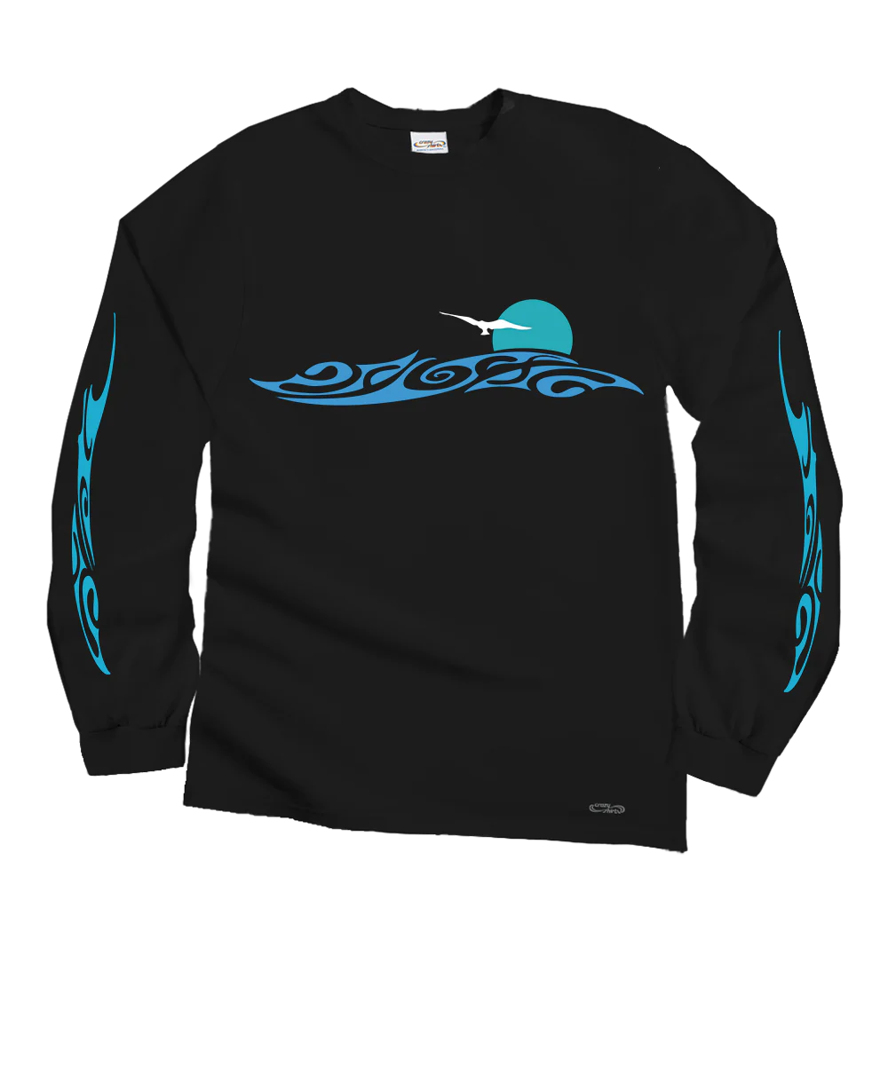 Kai Nui Offshore - Black Long Sleeve Crewneck T-Shirt