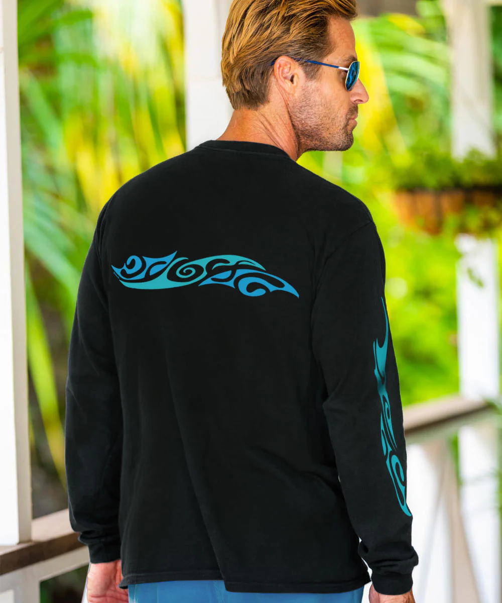 Kai Nui Offshore - Black Long Sleeve Crewneck T-Shirt - Image 3