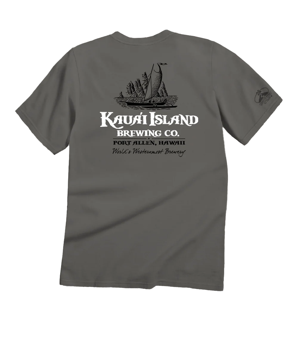 Kauai Island Brewing Co Logo - Crater Dyed® Short Sleeve Crewneck T-Shirt