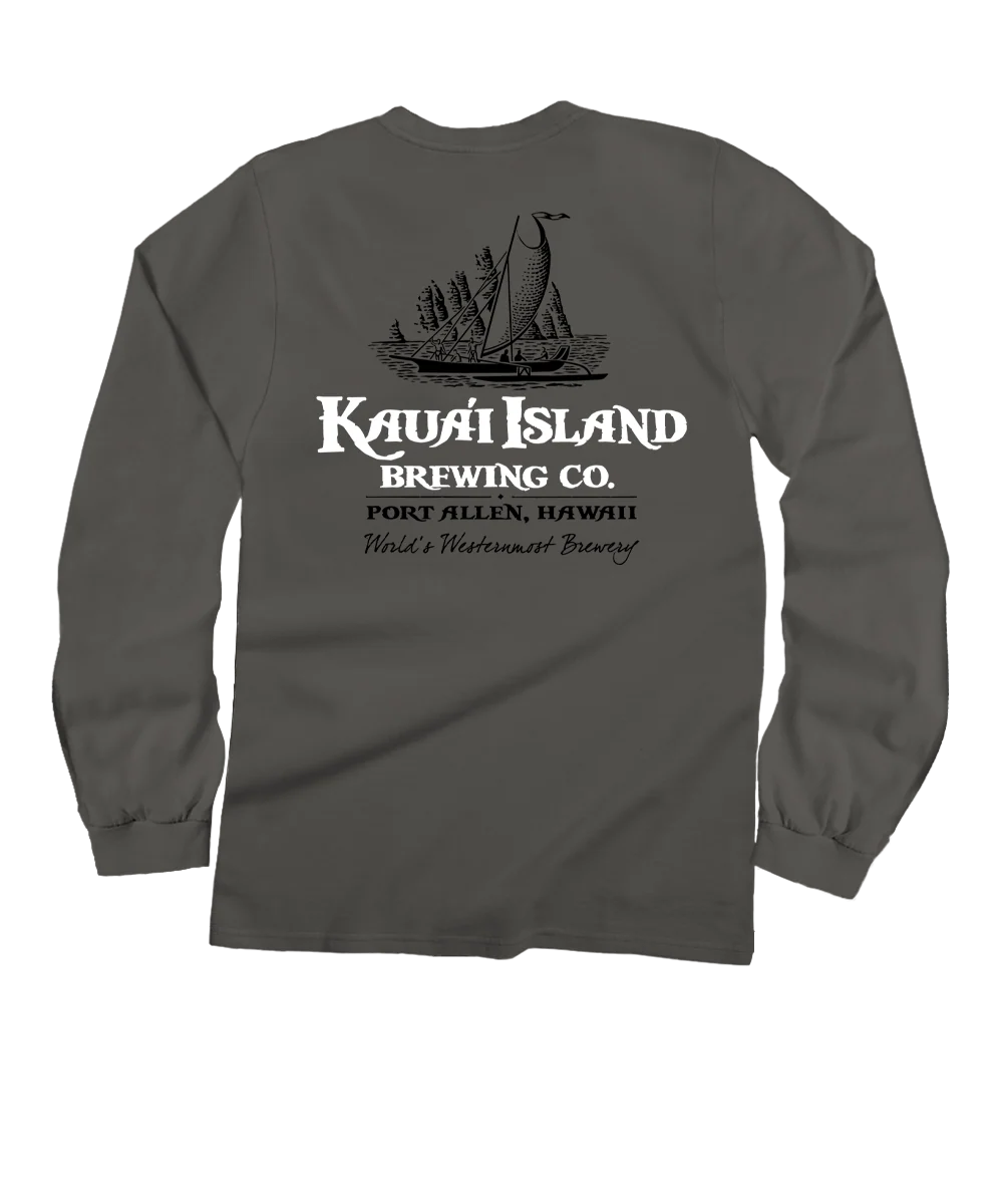Kauai Island Brewing Co New Logo - Crater Dyed® Long Sleeve Crewneck T-Shirt