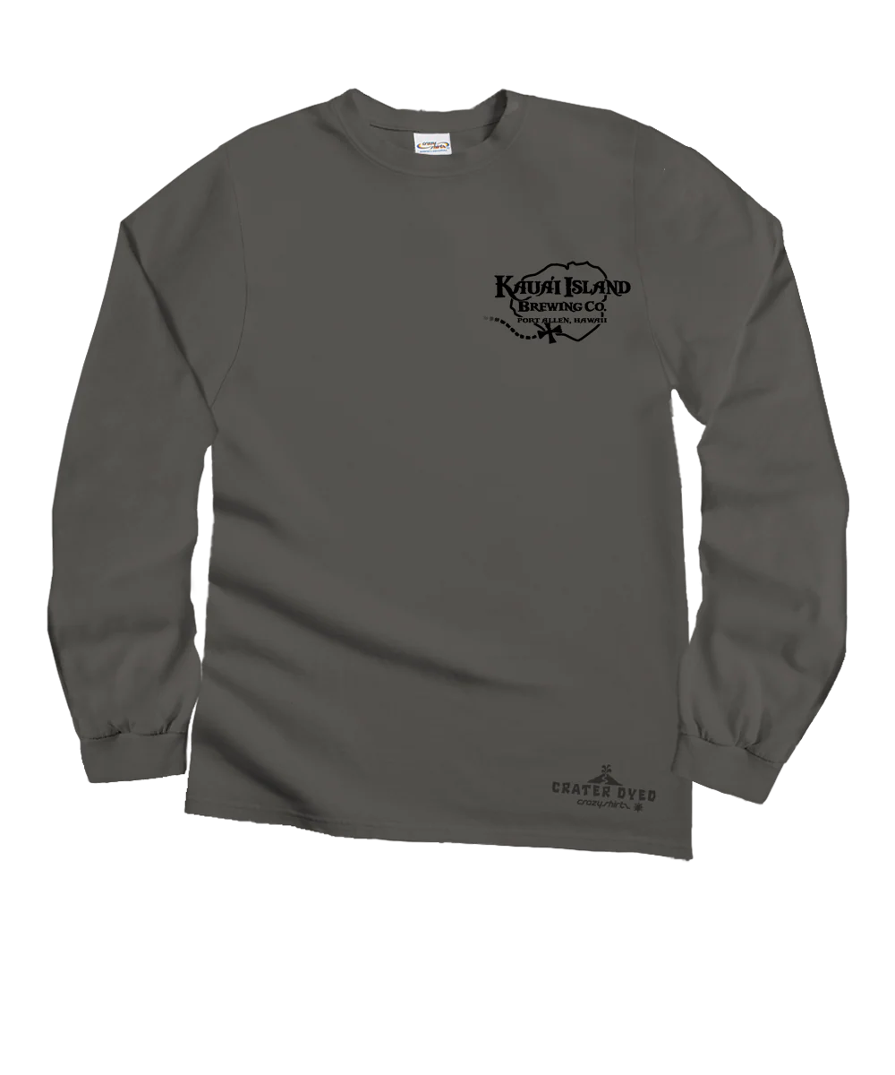 Kauai Island Brewing Co New Logo - Crater Dyed® Long Sleeve Crewneck T-Shirt - Image 4