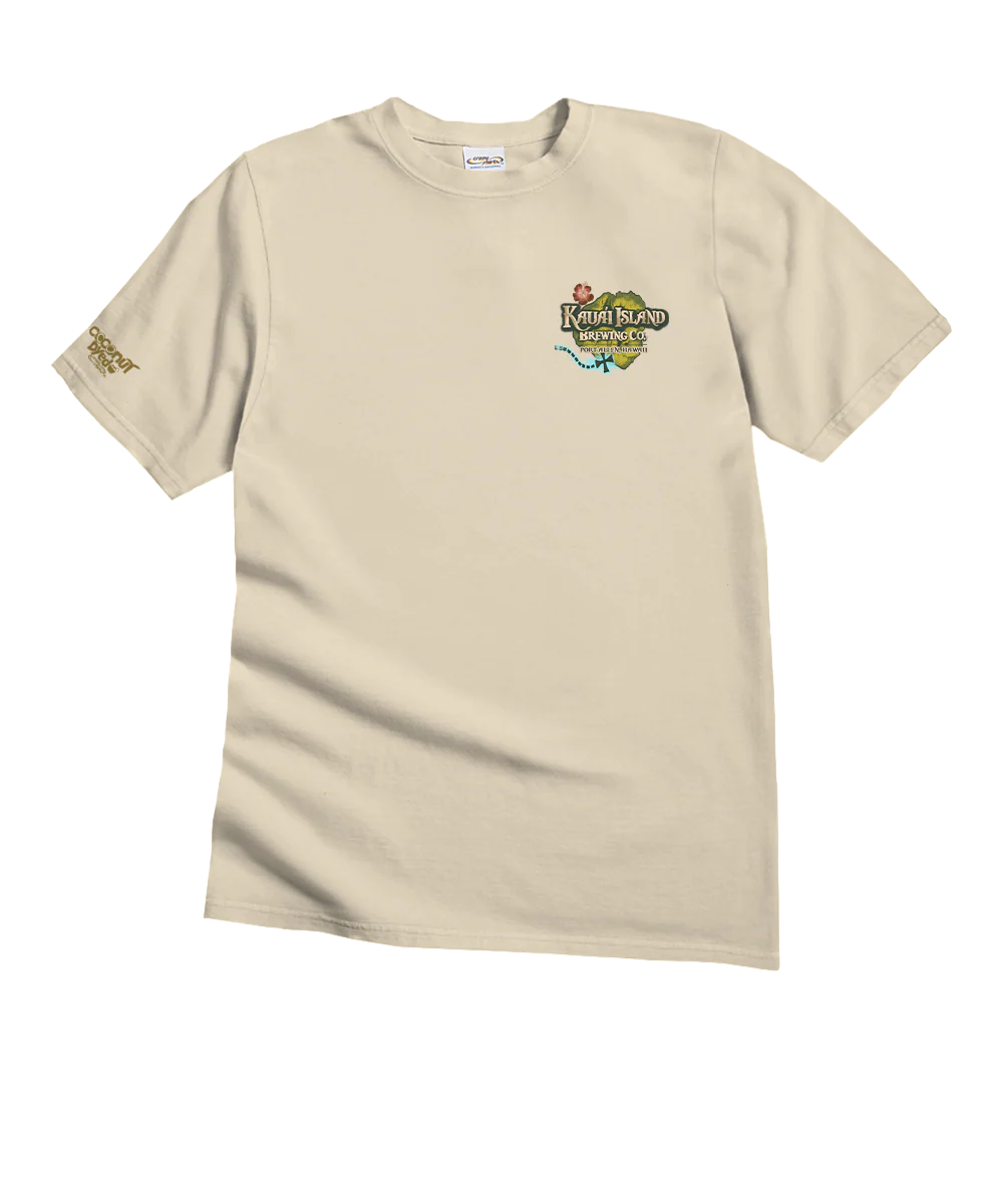 Kauai Island Brewing Co Retro Label - Coconut Dyed Short Sleeve Crewneck T-Shirt - Image 4