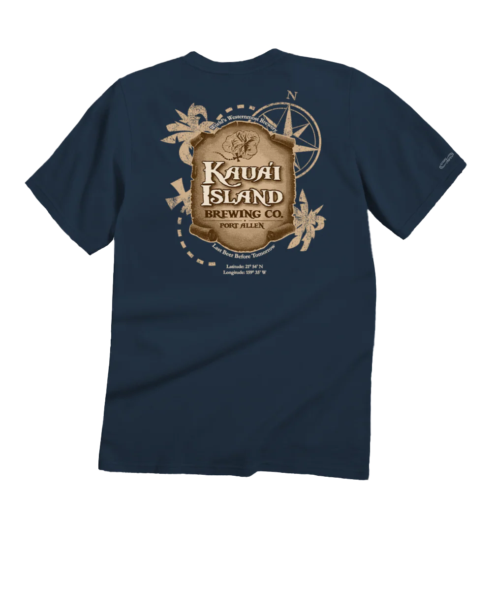 Kauai Island Brewing Co Kauai Island Label - Navy Short Sleeve Crewneck T-Shirt