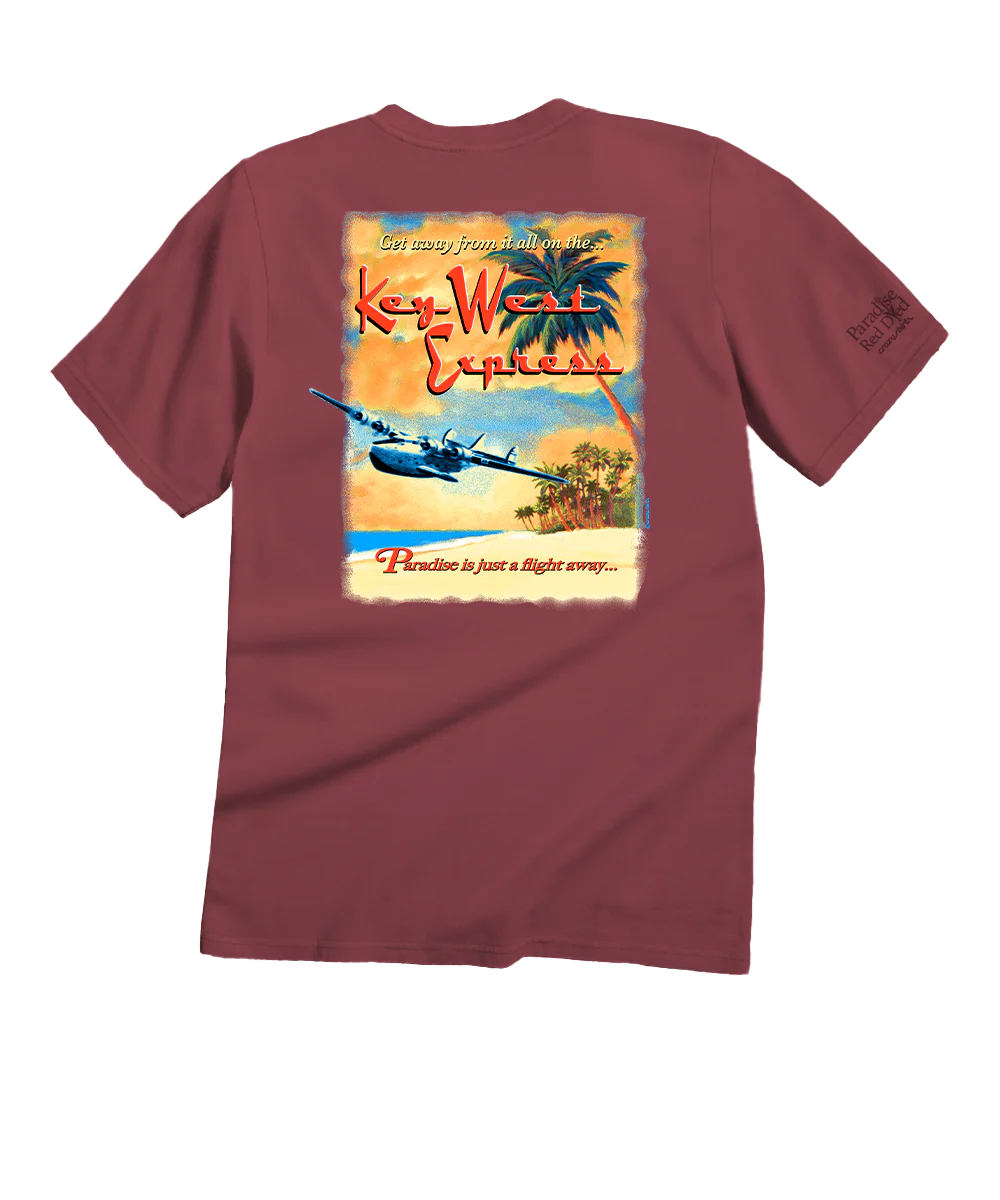 Key West Express - Paradise Red Dyed Short Sleeve Crewneck T-Shirt