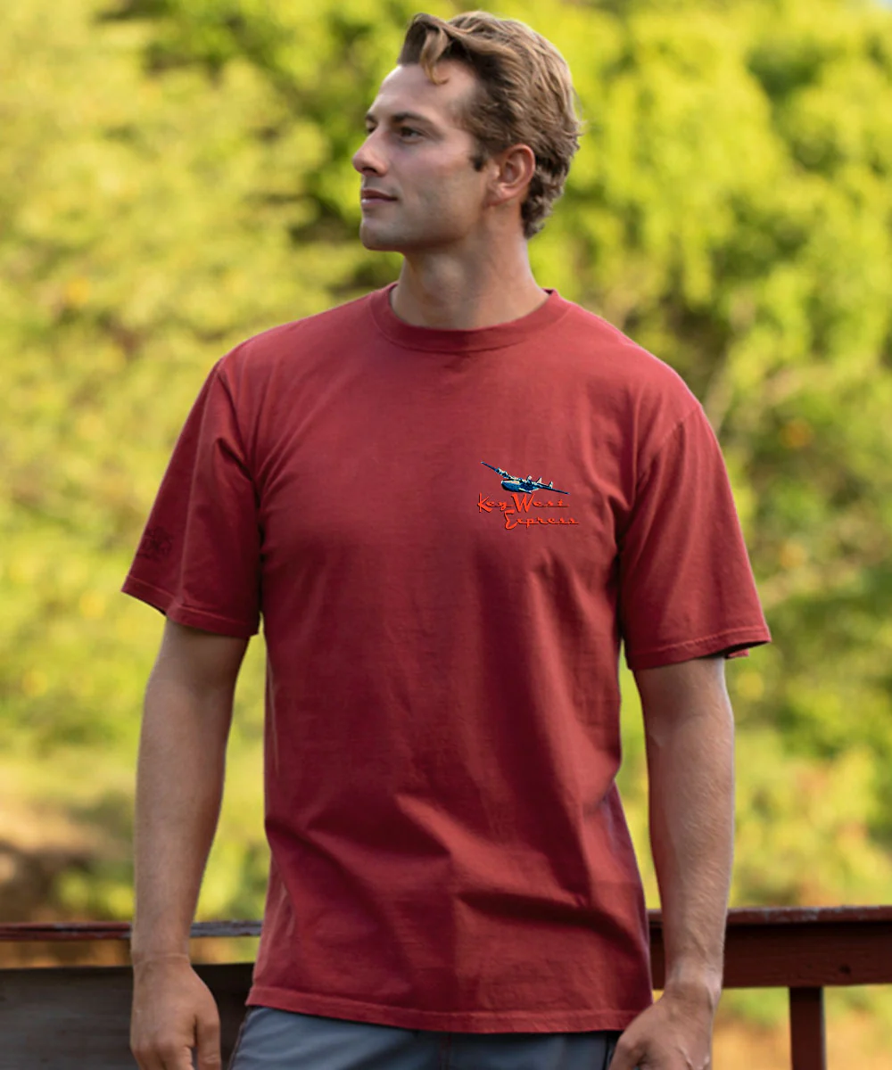 Key West Express - Paradise Red Dyed Short Sleeve Crewneck T-Shirt - Image 3