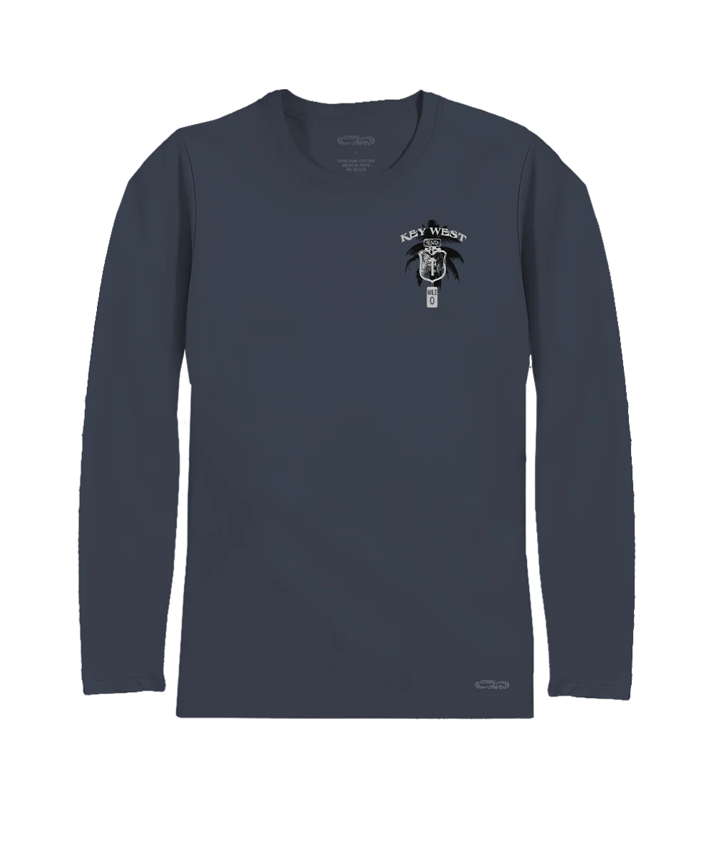 Key West Sign - Smoke Long Sleeve Pima T-Shirt - Image 4