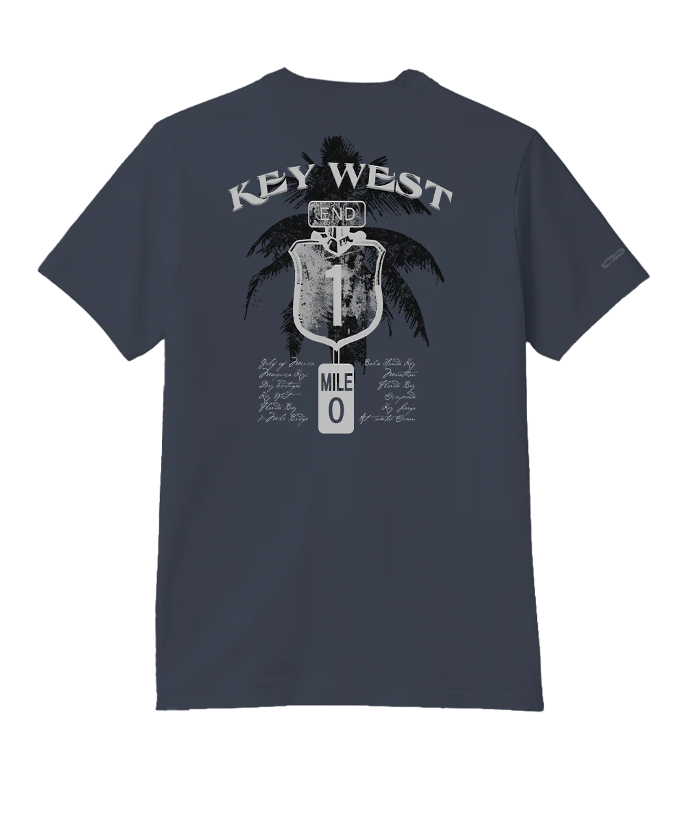 Key West Sign - Smoke Short Sleeve Pima T-Shirt