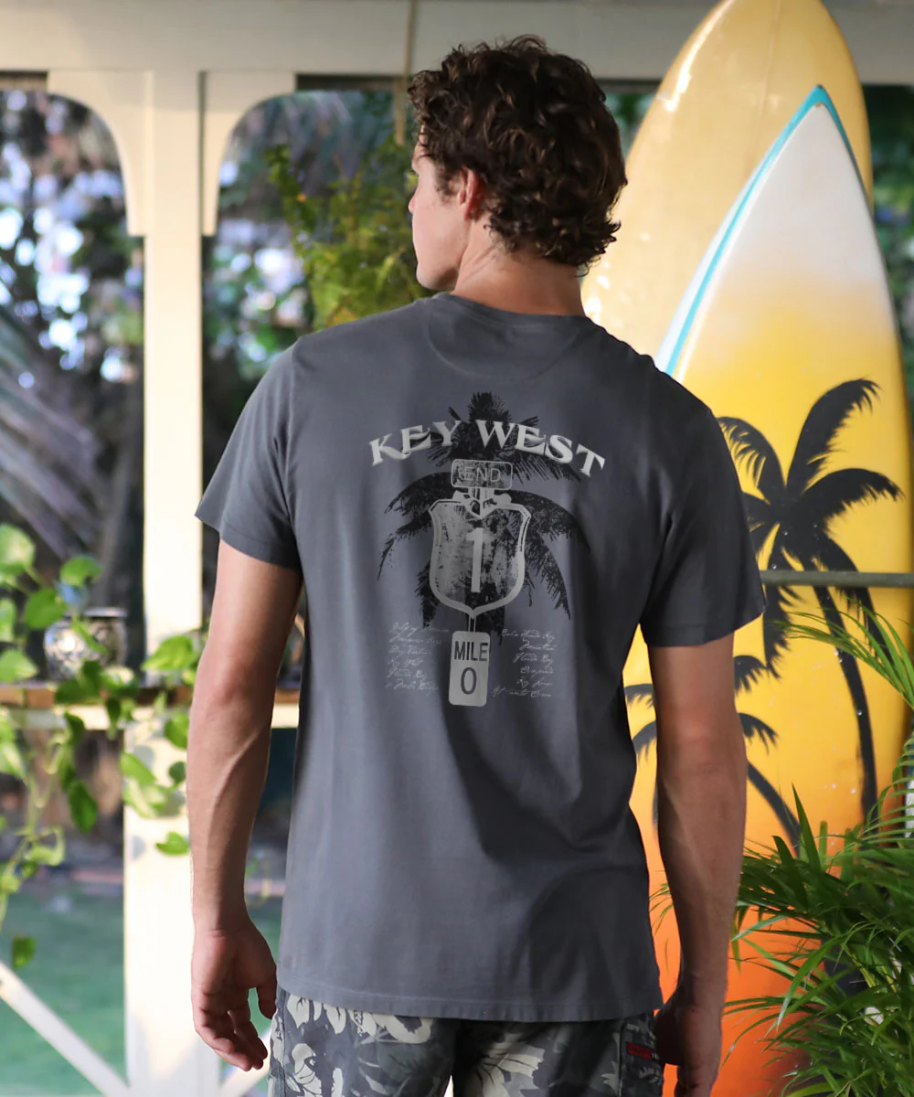 Key West Sign - Smoke Short Sleeve Pima T-Shirt - Image 2