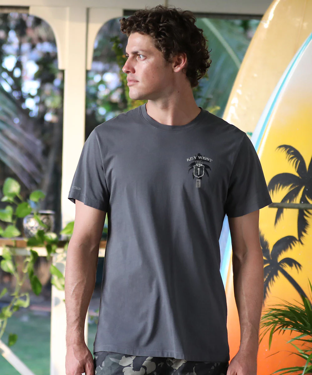 Key West Sign - Smoke Short Sleeve Pima T-Shirt - Image 3
