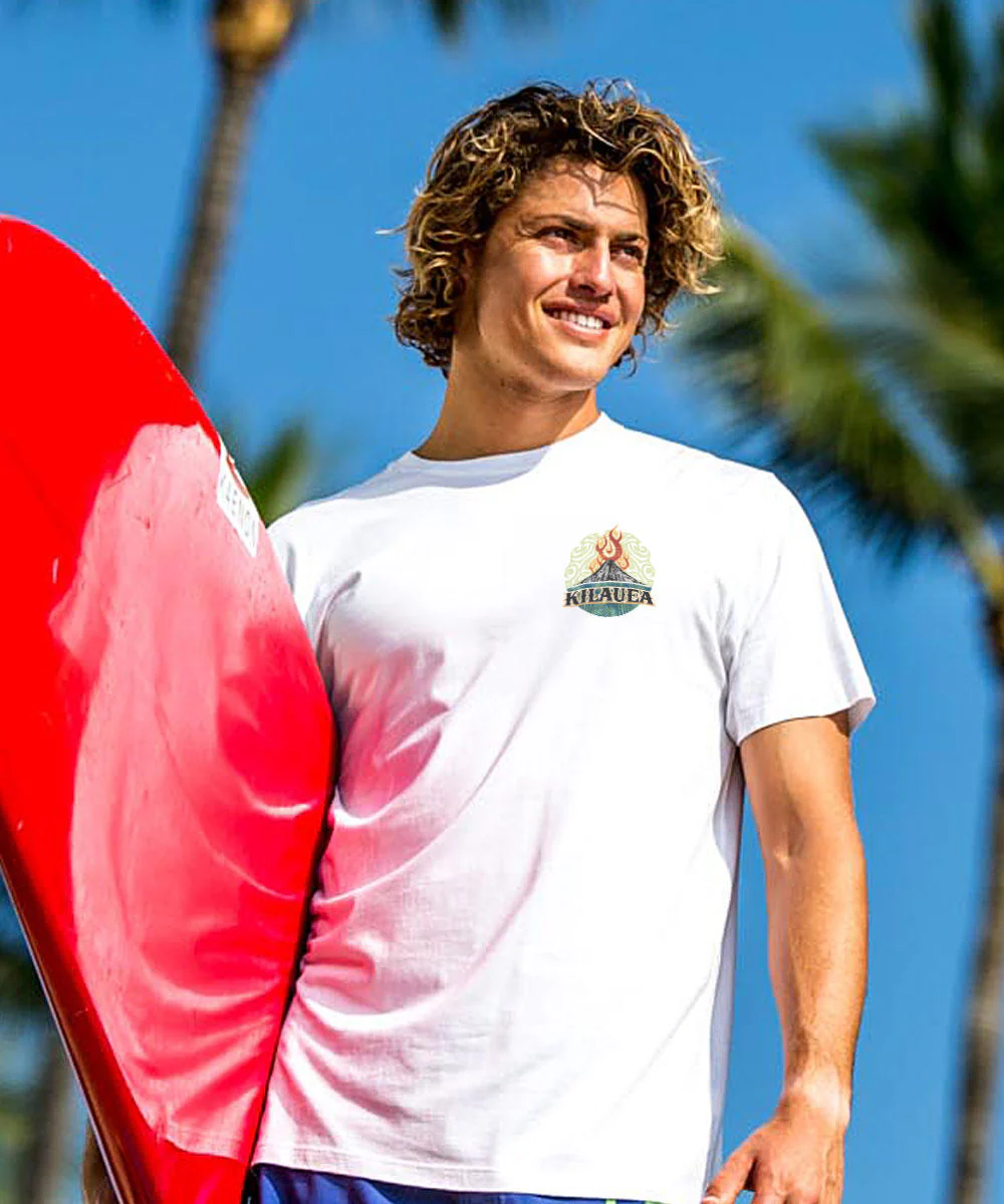 Kilauea Flame - White Short Sleeve Pima T-Shirt - Image 3